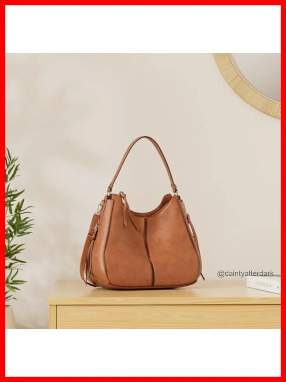 Women's Hobo Crossbody Bag Faux Leather Tassel Large Shoulder Purse
